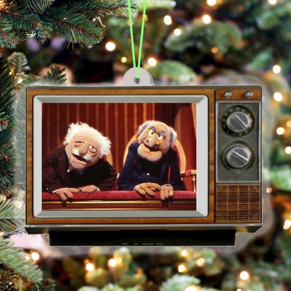 Muppets Old Men Statler and Waldorf TV Set Retro Christmas Tree Holiday Ornament - Picture 1 of 3